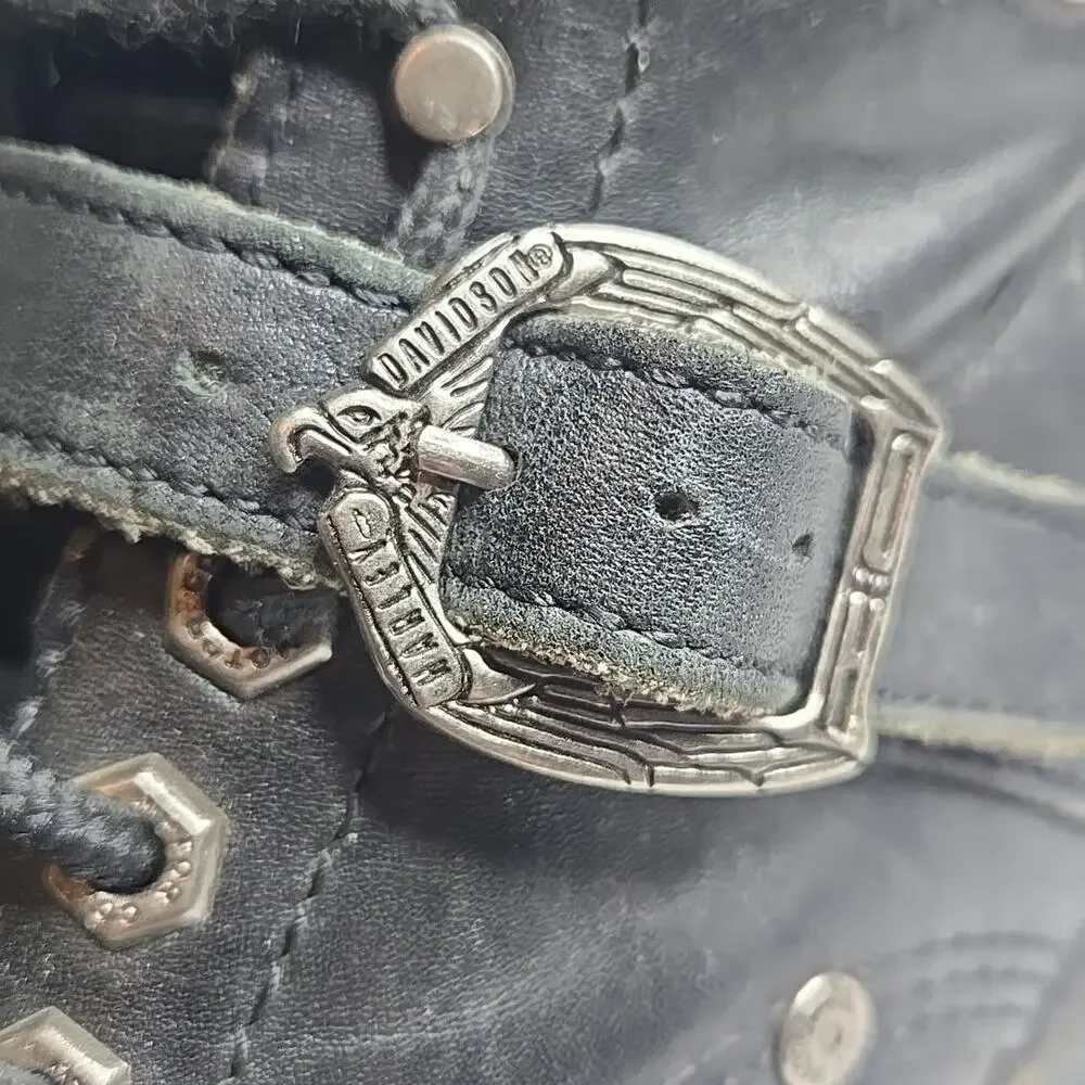 Harley Davidson Faded Glory Boots Women's Size 8.5 Black Leather Buckle 81024 - Picture 11 of 14